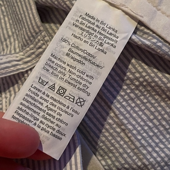 J crew factory blue and white striped seersucker cotton shorts - Picture 5 of 6